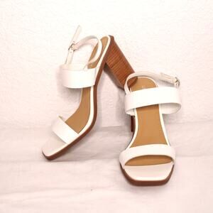 Lisa Vicky Oasis-V White Leather Slingback Sandal Size 9M NIB